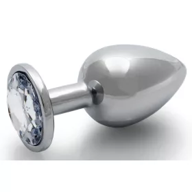 Bijou anal – ezüst átlátszó kerek gyöngy 7x3.3 cm