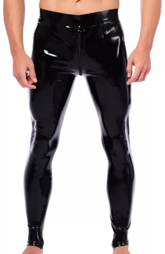 Xrub – fekete-kék latex nadrág elülső-hátsó zipzárral