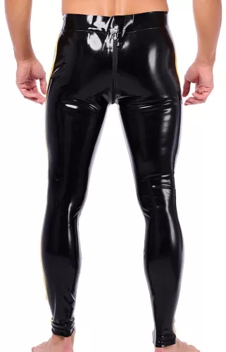Xrub – fekete-sárga latex nadrág elülső/hátsó cipzárral