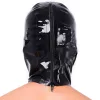 Xrub - fekete latex fejfedő cipzárral
