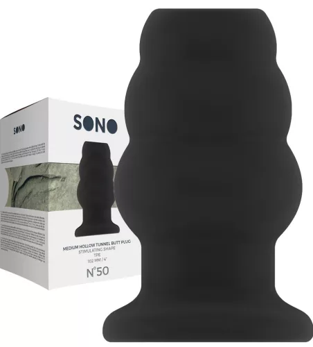 SONO No.50 – üreges rektális dugó, 10 cm fekete