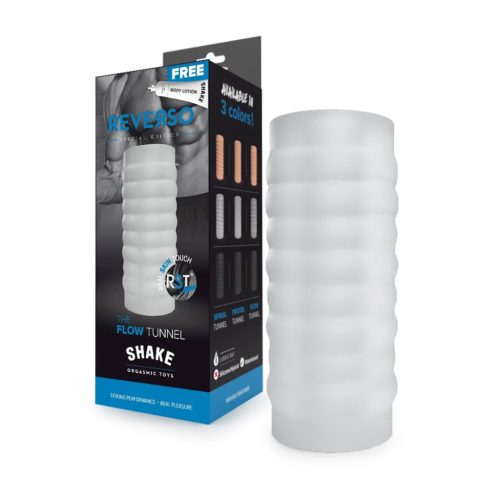 Flow Tunnel Shake Reverso – sinnlicher Masturbator in Weiß