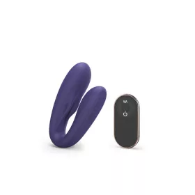   Match Up Vibrátor Kettős penetráció, Távirányítós, Rugalmas nyak 9 cm indigókék