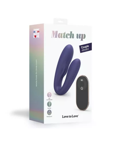Match Up Vibrátor Kettős penetráció, Távirányítós, Rugalmas nyak 9 cm indigókék
