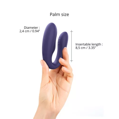 Match Up Vibrátor Kettős penetráció, Távirányítós, Rugalmas nyak 9 cm indigókék