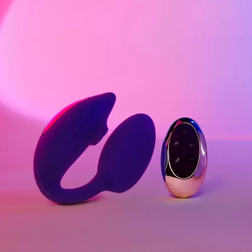 Wonderlover Vibrátor Flapping, Podwójna stymuláció, Távirányítós 9,8 cm indigókék