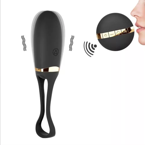 Marc Dorcel Vibrációs tojás G-pont és csikló stimuláló, hangvezérlés 12,5 cm fekete-arany