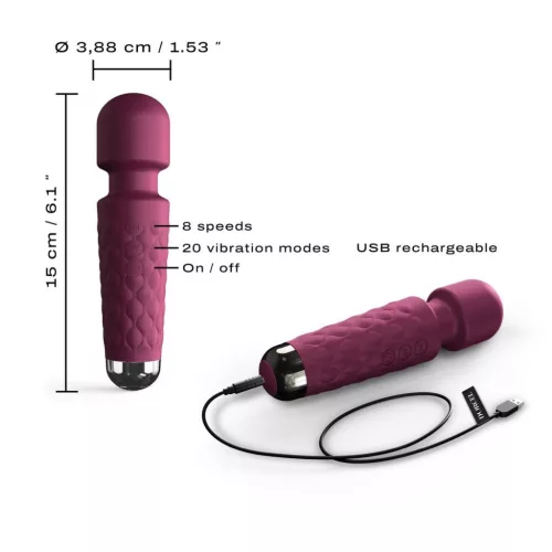 Dorcel Mini vibrátor 20 mód, csendes, USB töltés 15,5 cm lila