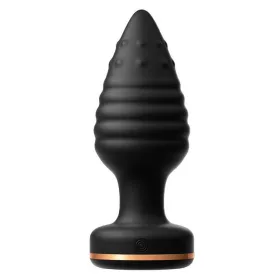   Conol anál plug 10x4 cm texturált, 10 rezgésmód USB tölthető fekete