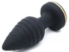 Conol anál plug 10x4 cm texturált, 10 rezgésmód USB tölthető fekete