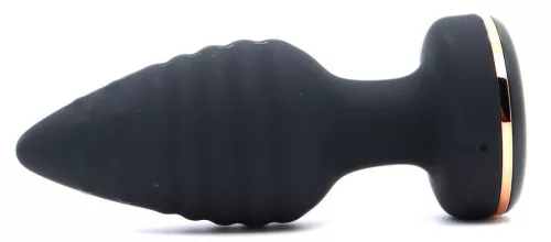 Conol anál plug 10x4 cm texturált, 10 rezgésmód USB tölthető fekete