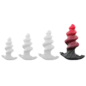 Anál plug Spirál alakú 17 cm piros