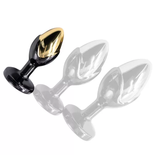 Biflower Anál plug sima, két színű 6 x 2,7 cm alumínium bázissal