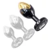 Biflower Anál plug sima felületű, ékköves talp 9 cm alumínium