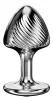 Anal plug kúpos alakú, texturált alumínium kék alappal 7 x 4,3 cm