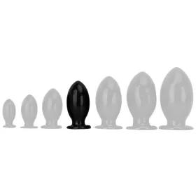 Anál plug tojás alakú XL 12 cm PVC fekete