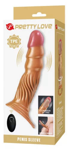 Wavys Péniszhüvely 12 rezgésmód USB-töltés 20 cm fekete