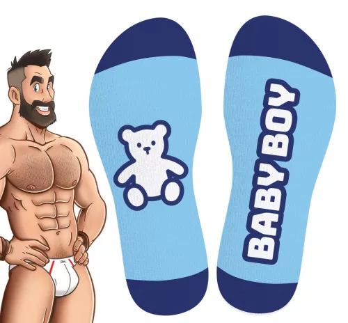 Bay Boy térdzokni macis mintával kék egy méret 39-45
