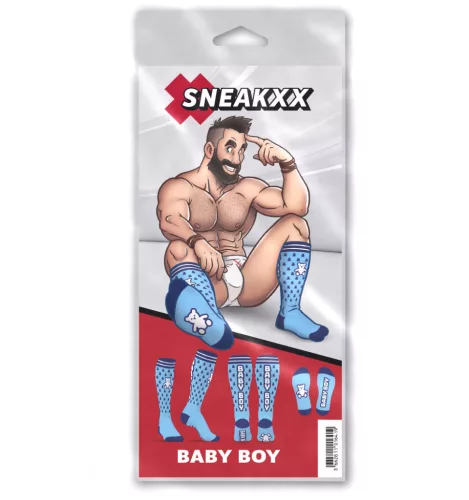 Bay Boy térdzokni macis mintával kék egy méret 39-45