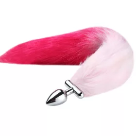   Fox farkas anál plug konikus fém 5,5 cm rózsaszín 39 cm farokkal