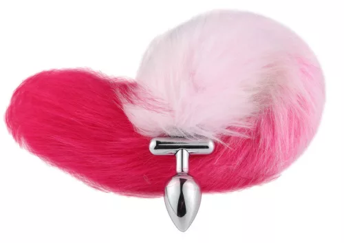 Fox farkas anál plug konikus fém 5,5 cm rózsaszín 39 cm farokkal
