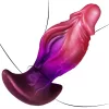 Dicklava Anál plug Vénás, ívelt alap 14 cm szilikon fekete
