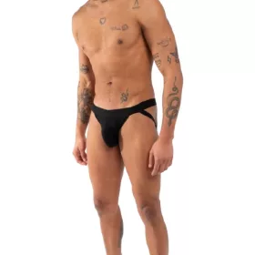 Burn férfi jockstrap elasztikus anyag fekete L méret