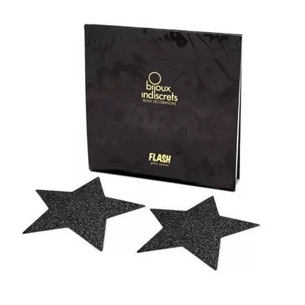 Bijoux Indiscrets Flash csillag alakú mellbimbótakaró - fekete