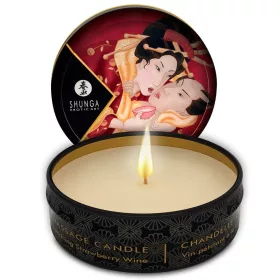 Shunga mini masszázsgyertya - epres-pezsgős illattal, 30ml
