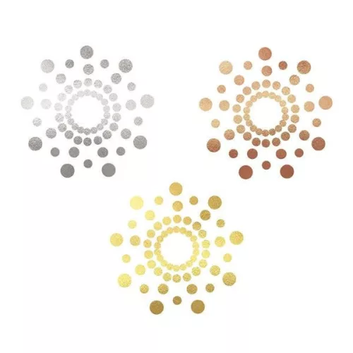 Bijoux Indiscrets Mimi ideiglenes testtetoválás-készlet - arany-, ezüst- és bronzszínű, 6 db