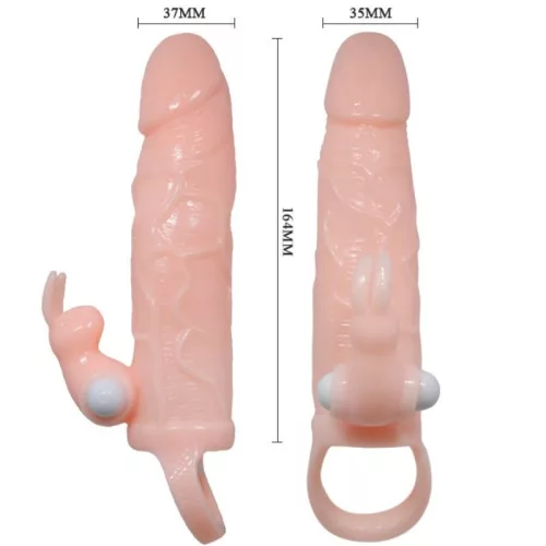 BAILE Brave Man – 16.5 cm-es dupla motoros péniszburkolat nyúlvánnyal