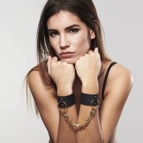 Bijoux Indiscrets Maze széles csuklóbilincs - fekete