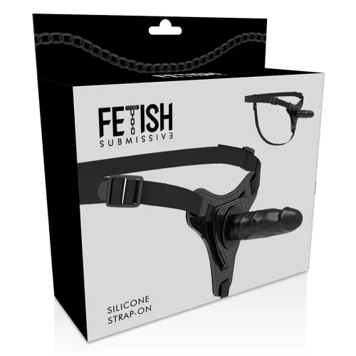 Fetish szubmisszív heveder - realisztikus fekete szilikon 15 cm
