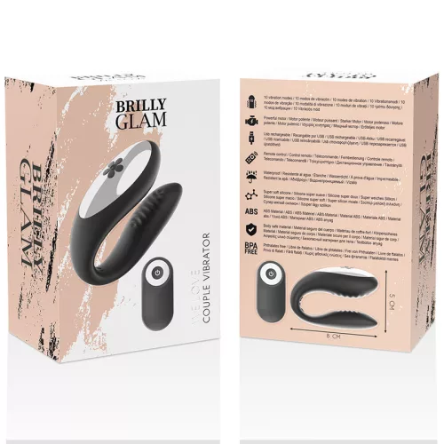 Brilly Glam – páros vibrátor távirányítóval, fekete