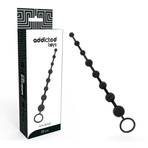 ADDICTED TOYS – 29 cm-es fekete anális gyöngyök