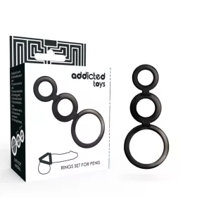   ADDICTED TOYS - dizájnos péniszgyűrűk szettje - füstszínű