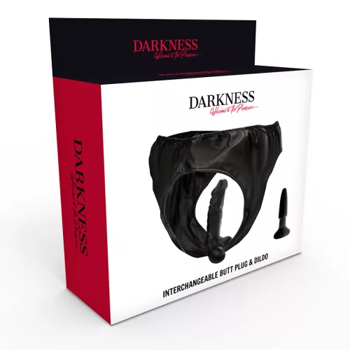 DARKNESS – csatlakoztatható dildós tanga prémium élményhez