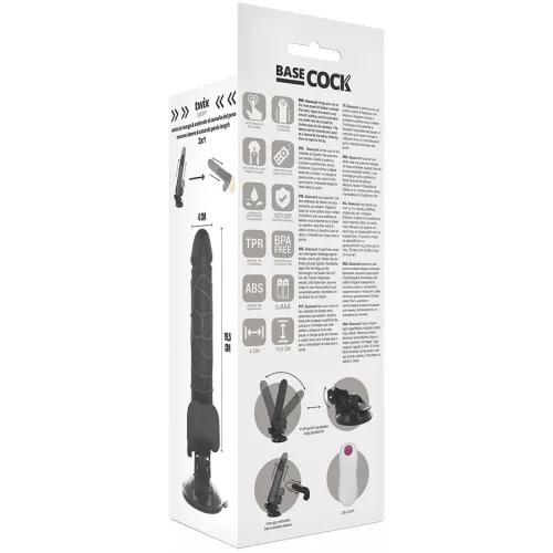 Basecock – valósághű vibrátor távirányítóval, 19,5 cm