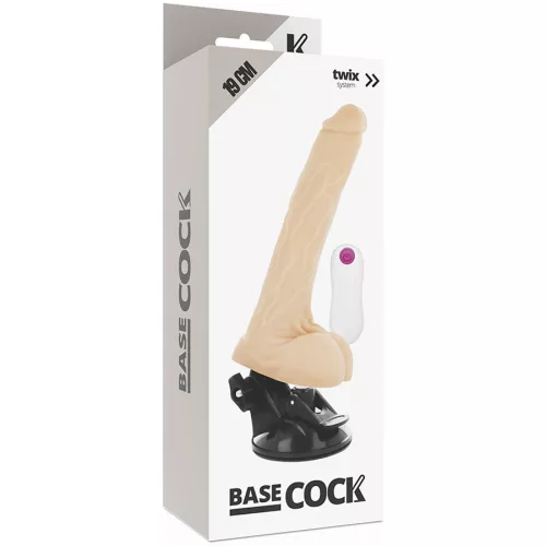 BASECOCK – élethű vibrátor távirányítóval, 19 cm hosszú