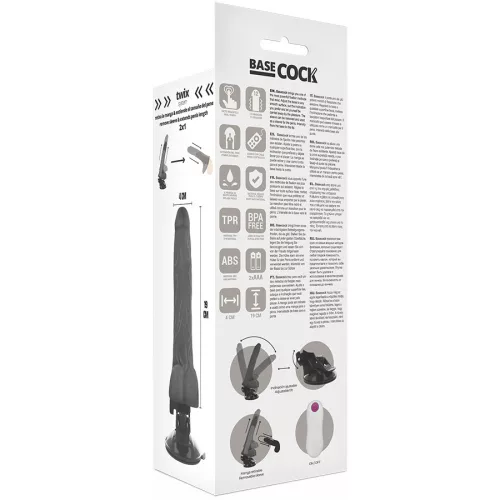 Basecock – valósághű vibrátor távirányítóval, 19 cm