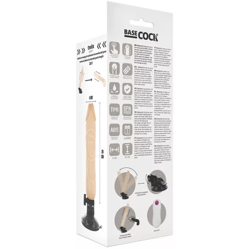 BASECOCK – valósághű vibrátor távirányítóval 20 cm hosszú