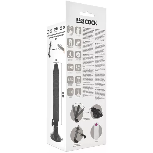 BASECOCK – valósághű vibrátor távirányítóval, 20 cm