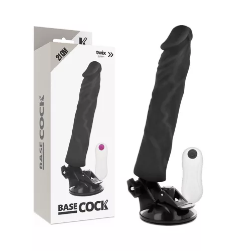 BASECOCK – realisztikus vibrátor távirányítóval, 21 cm