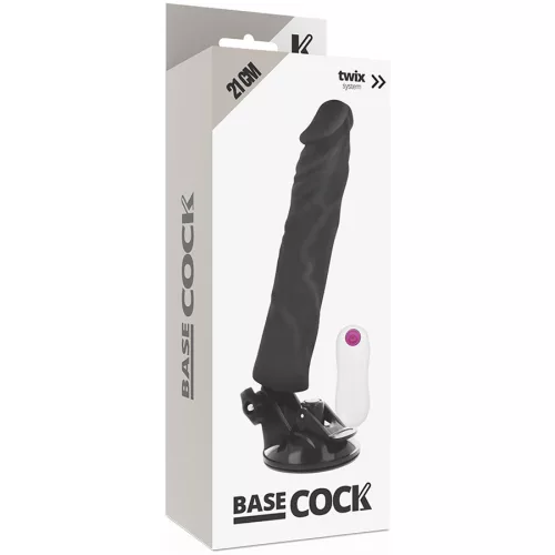 BASECOCK – realisztikus vibrátor távirányítóval, 21 cm