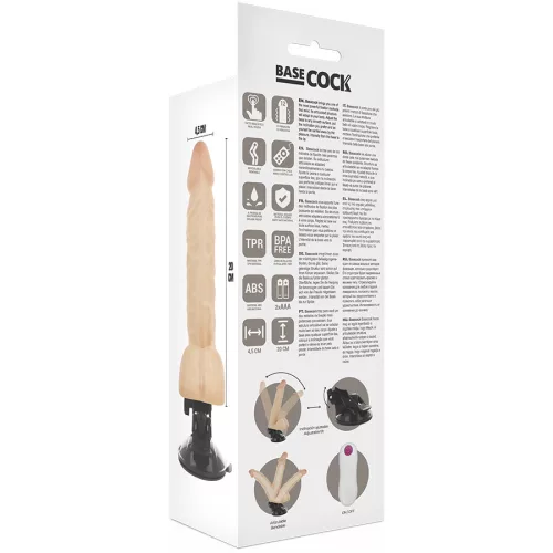 BASECOCK – valósághű, állítható távirányítós vibrátor 20 cm