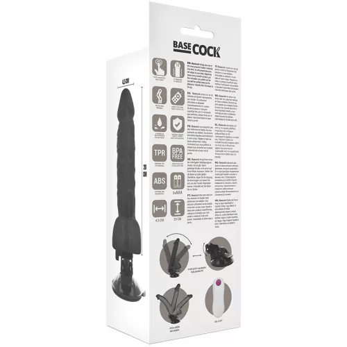 BASECOCK – élethű állítható távirányítós vibrátor 20 cm
