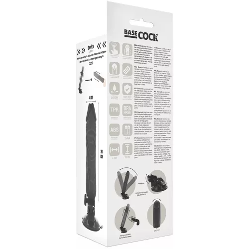 BASECOCK – valósághű vibrátor távirányítóval, 20 cm