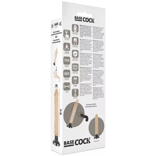 BASECOCK – élethű vibrátor 20 cm hosszú, 4 cm átmérőjű