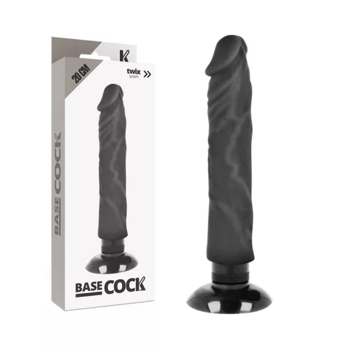 BASECOCK - élethű vibrátor 20 cm hosszú, 4 cm átmérőjű