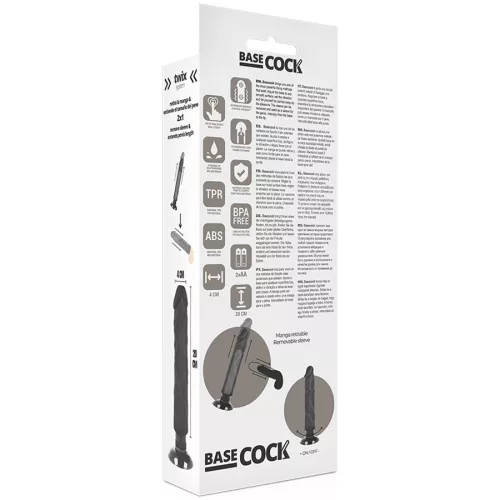 BASECOCK - élethű vibrátor 20 cm hosszú, 4 cm átmérőjű